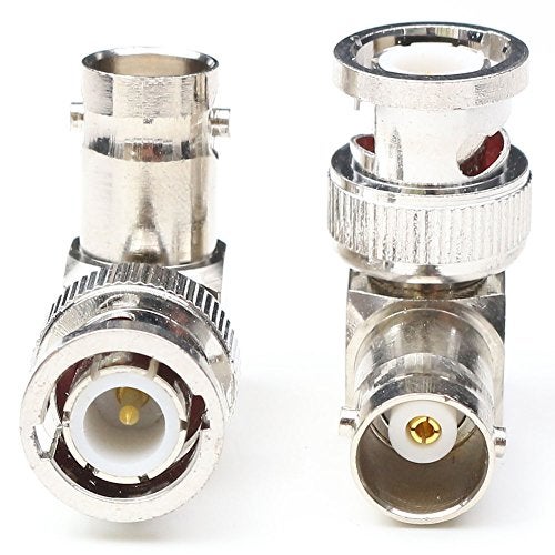 ANHAN BNC Male to Female Right Angle Connectors, Coax Cable Adapters, 90 Degree RF Coaxial Connector for CCTV (2 Packs) - Image 2