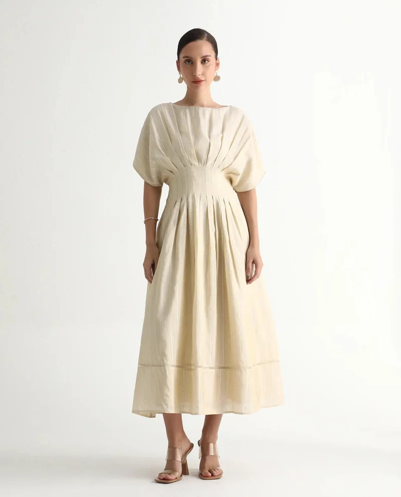 ريريزم Women's Solid Fit And Flare Maxi Dress