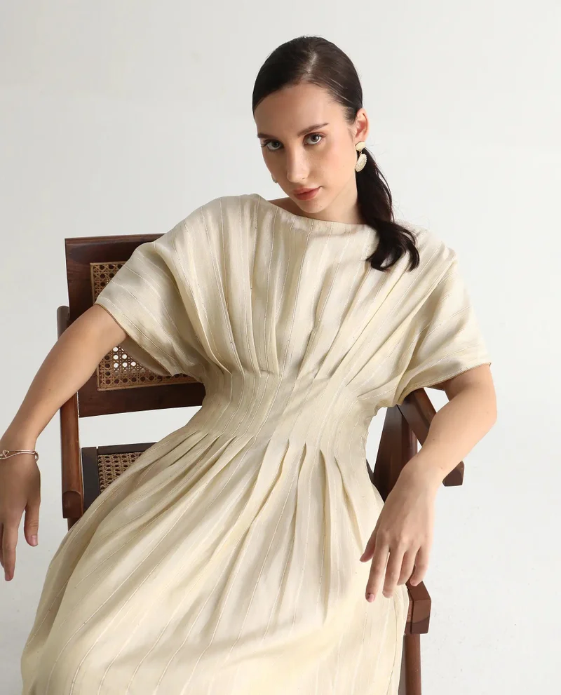 ريريزم Women's Solid Fit And Flare Maxi Dress