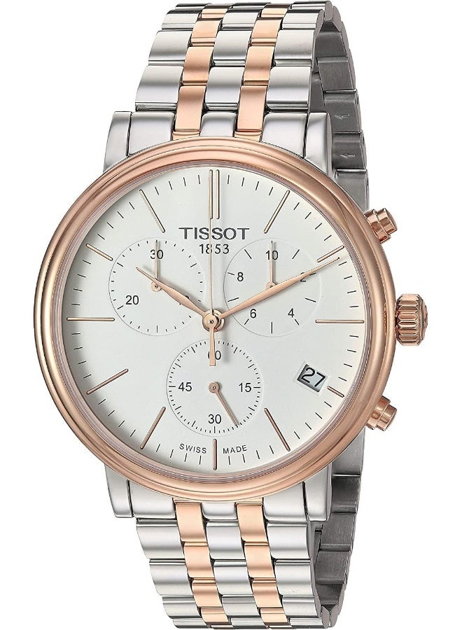 TISSOT Men's Carson Premium Chronograph White Dial Two Tone Steel Strap Watch T122.417.22.011.00  - Image 2