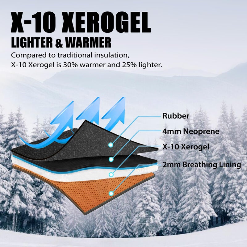 Hunthor Steel Toe Work Boots for Men 0Â°Fâ€“20Â°F Cold Weather with Xerogel Thermal Lining, Waterproof Rubber Boots Lightweight Insulated for Farming, Construction, Gardening, Fishing, Outdoor Work Black Size 6 - Image 3