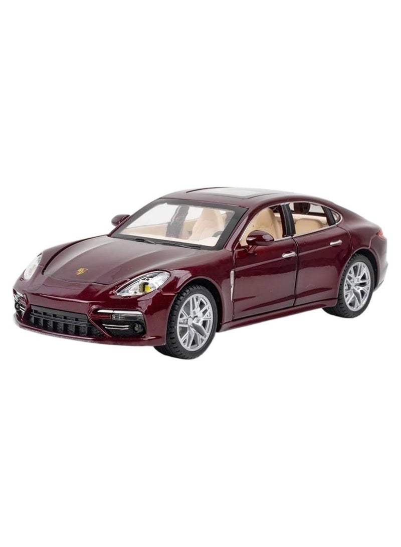 ENMAC 1:24 Alloy Collectible Big  Porsche Panamera Car Model Toy, Diecast Zinc Alloy  Porsche Panamera  Pull Back Collectible Toy Car, Sound and Light Pull Back Model Car for Kids Boy - Image 1