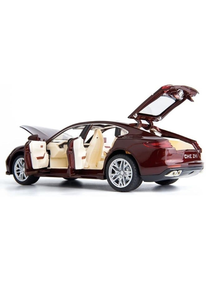 ENMAC 1:24 Alloy Collectible Big  Porsche Panamera Car Model Toy, Diecast Zinc Alloy  Porsche Panamera  Pull Back Collectible Toy Car, Sound and Light Pull Back Model Car for Kids Boy - Image 2