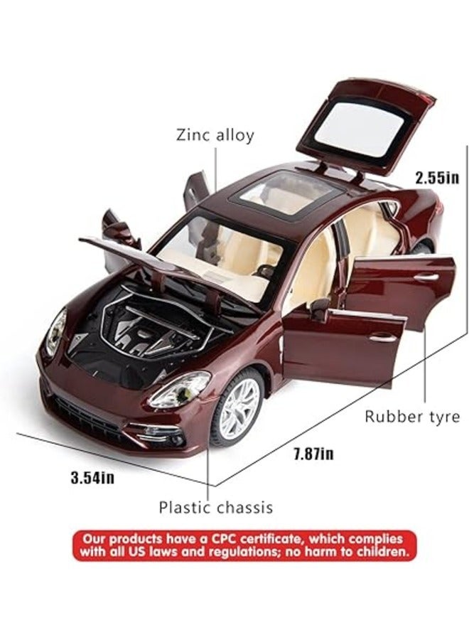 ENMAC 1:24 Alloy Collectible Big  Porsche Panamera Car Model Toy, Diecast Zinc Alloy  Porsche Panamera  Pull Back Collectible Toy Car, Sound and Light Pull Back Model Car for Kids Boy - Image 4