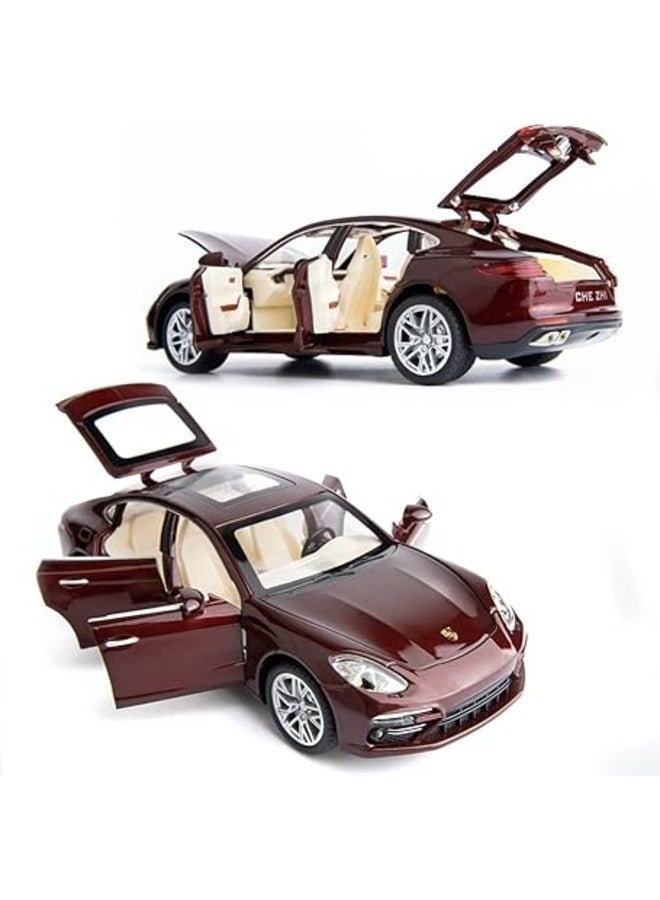 ENMAC 1:24 Alloy Collectible Big  Porsche Panamera Car Model Toy, Diecast Zinc Alloy  Porsche Panamera  Pull Back Collectible Toy Car, Sound and Light Pull Back Model Car for Kids Boy - Image 5