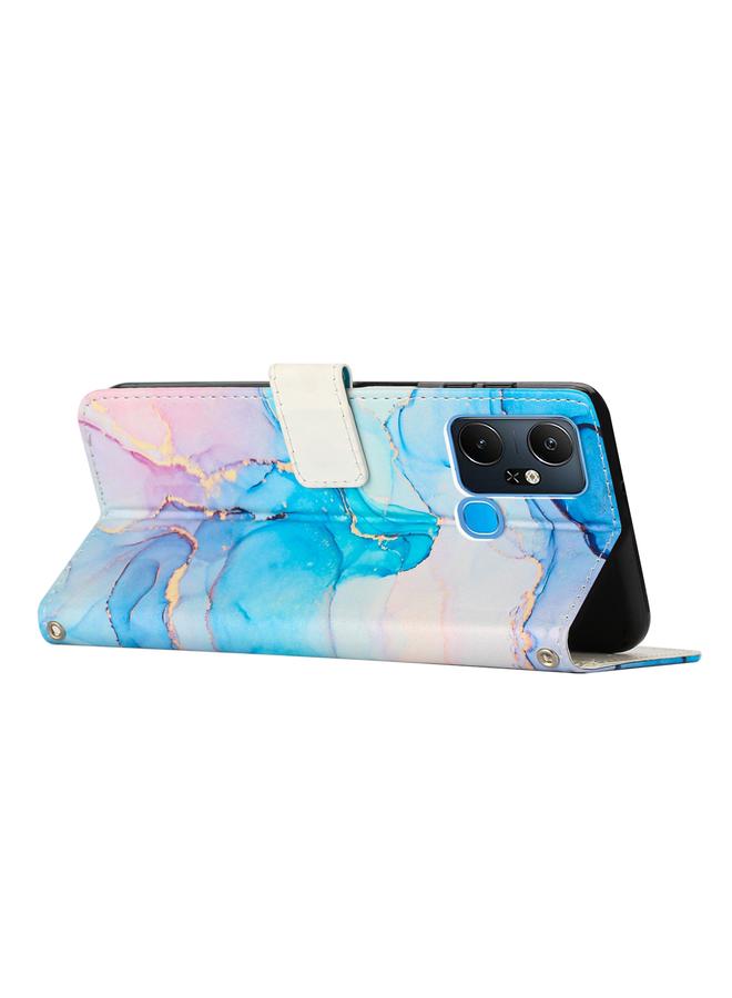 اس-توب جراب لهاتف Infinix Smart 6 Plus مصنوع من الجلد بنمط رخامي مطلي - Image 3