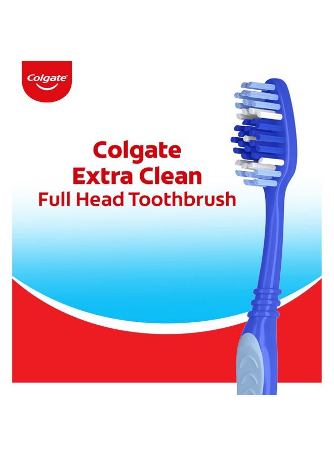 Colgate Extra Clean Toothbrush, Medium Toothbrush for Adults, 6 Pack - Image 2