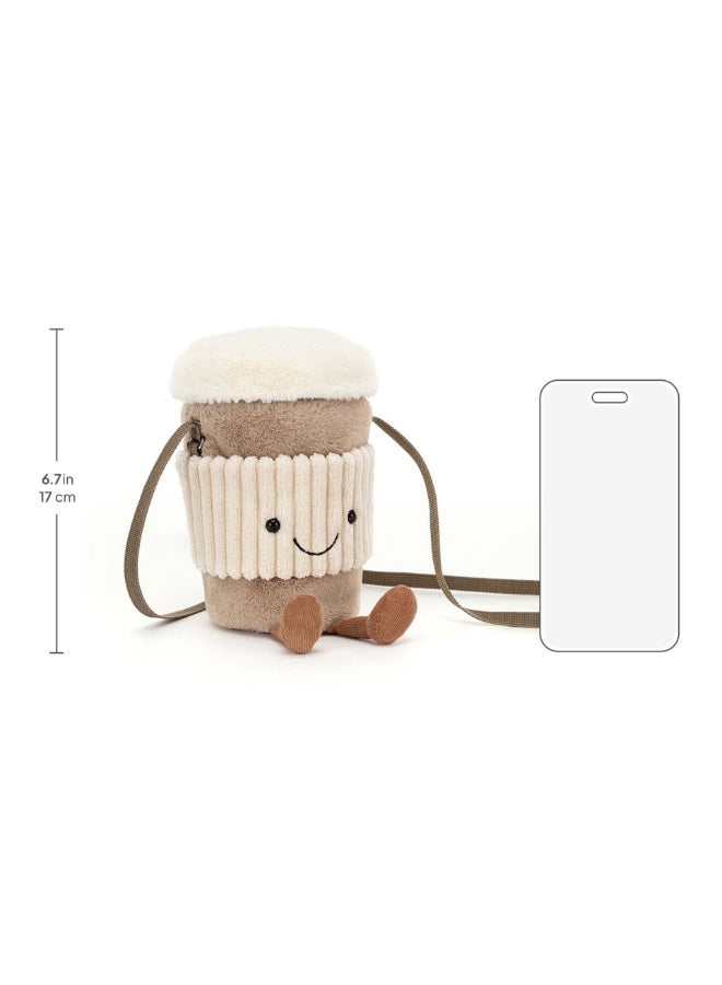 Jellycat حقيبة قهوة للذهاب من أميزيبلز - لعبة محشوة ناعمة بأرجل كوردية، هدية عيد الحب لطيفة للأطفال والبالغين، مجموعة جليكات، 17 سم - Image 3