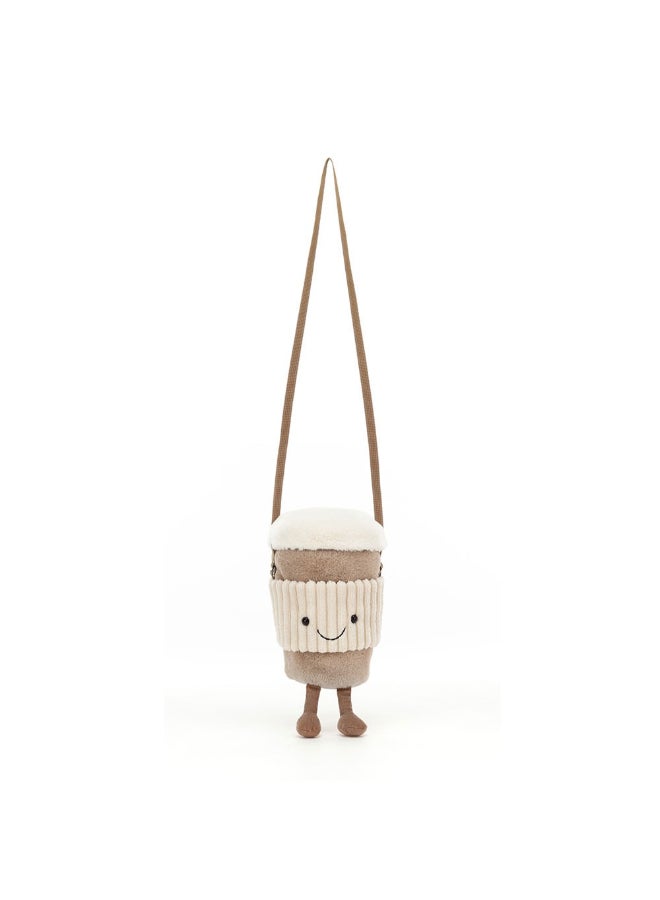 Jellycat حقيبة قهوة للذهاب من أميزيبلز - لعبة محشوة ناعمة بأرجل كوردية، هدية عيد الحب لطيفة للأطفال والبالغين، مجموعة جليكات، 17 سم - Image 2