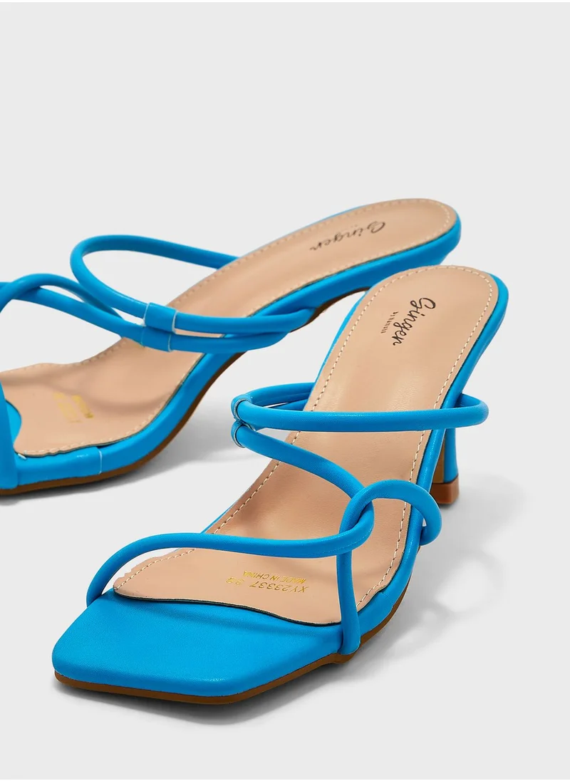 Ginger Crossover Strap Heeled Sandals