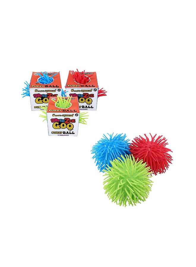 RMS Squeezy Goo Fuzzy Balls 3 Assorted – Soft Squishy Sensory Stress Relief Toy Balls for Kids - Image 1