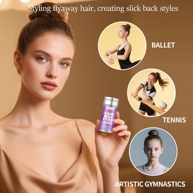 SWEET VIEW 3PCS Hair Wax Stick, Flexible Hold Slick Back Hair Pomade/Balm for Tame Flyaways, Frizz, Sleek Ponytail, Bun, Styling Accessory Cream/Gel for Girls - Image 5
