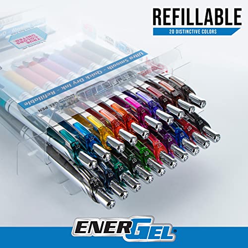 Pentel EnerGel RTX True Colors United (0.7mm) Medium Line, Assorted Ink, 20 Pack Box (BL77PC20MTCU) - Image 5