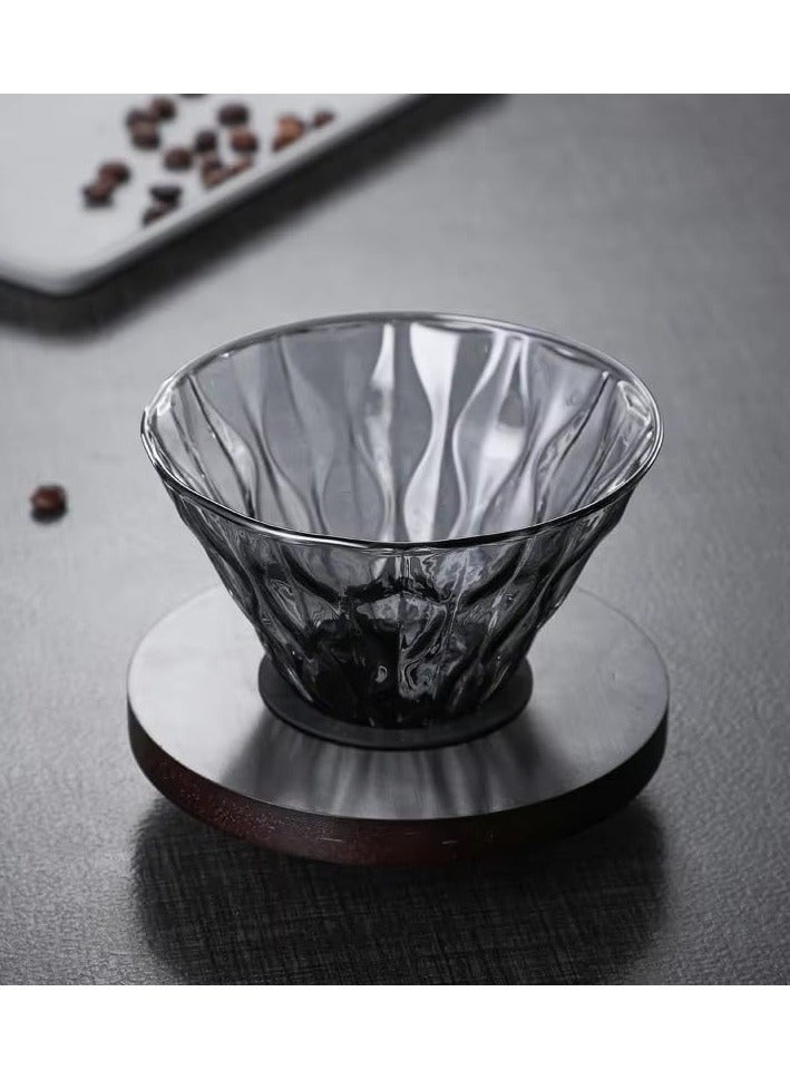 INVEIN V60 Glass Coffee Set, 600ml Capacity – Crystal Black Transparent Design, Heat-Resistant Coffee Server with V60 Dripper Size 02 – Coffee Dripper Set for Brewing 1-4 Cups - Image 5