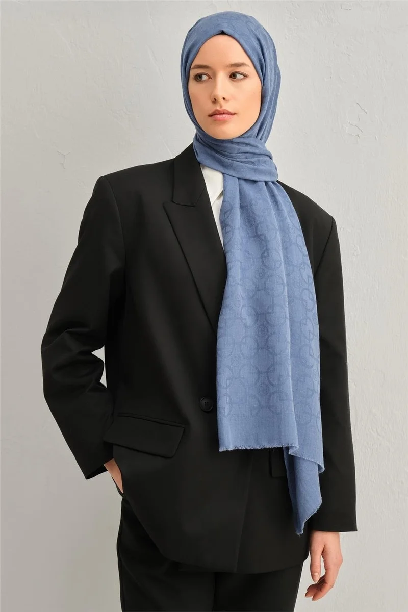 ARMINE Tencel Wool Geometric Pattern Shawl 16