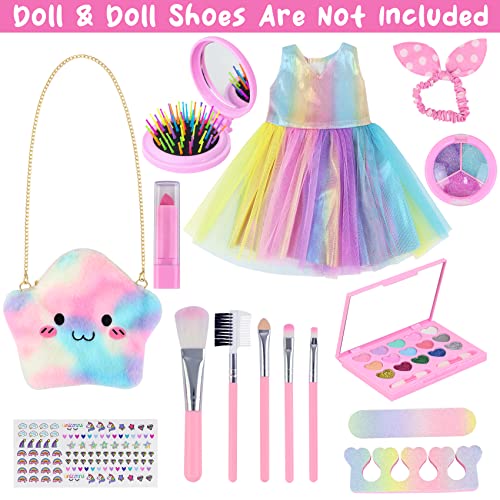 UNICORN ELEMENT 15 Pcs 18 Inch Doll Accessories - Dress with Makeup Set for Generation Dolls - Clothes and Accessories (Doll NOT Included) - Image 2