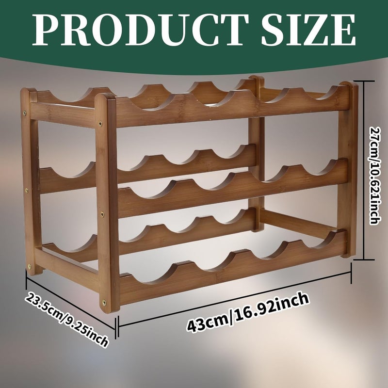 windforgecraft Wine Rack Sturdy and Durable Countertop Wine Storage Cabinet Shelf Free Standing Storage Shelves Small Space Wine Bottles Holder Stackable Modular Wine Rack for Kitchen Pantry Cellar Bar (Three-layer) - Image 2