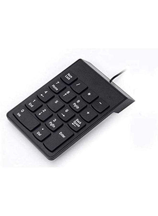 Wired USB numeric keypad with a slim, compact design and 18 keys (black) - Image 2