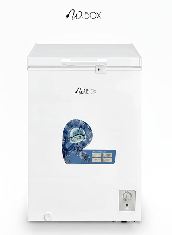W.BOX 95 Liters Chest Freezer 3.4 Cu.Ft, Fast Cooling , Safety Lock And Key, Low Noise, Energy Saving, 2 Years Warranty | WBCF120H - Image 1