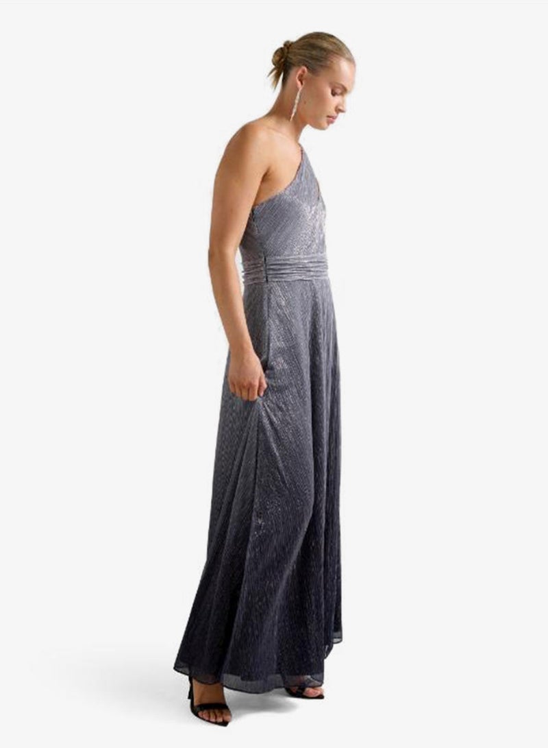 forever new Billie One Shoulder Front Slit Plisse Maxi Dress - Image 3