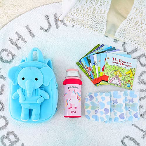 Frantic Kids Soft Animal Cartoon Travelling School Bag Soft Plush Standard 1 Compartment Backpack Boys Girls For 2 To 5 Years Boys/Girls Nursery, Preschool, (Fullbody_Skyelehpant), Medium, 10 Litre - Image 5