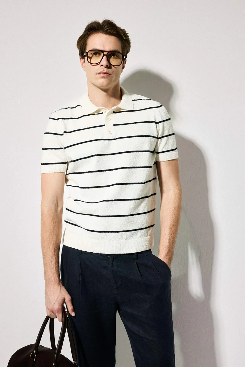 Defacto Standard Fit Polo Collar Knitwear Short Sleeve Polo T-Shirt
