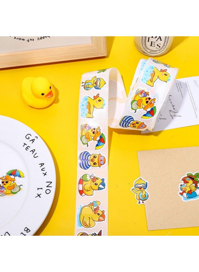 وولاين 1000 قطعة من ملصقات البط الصفراء اللطيفة المطاطية، ملصقات هدايا بطة صيفية مضحكة لحفلات أعياد الميلاد ومستلزمات زجاجات المياه ودفتر القصاصات - Image 3