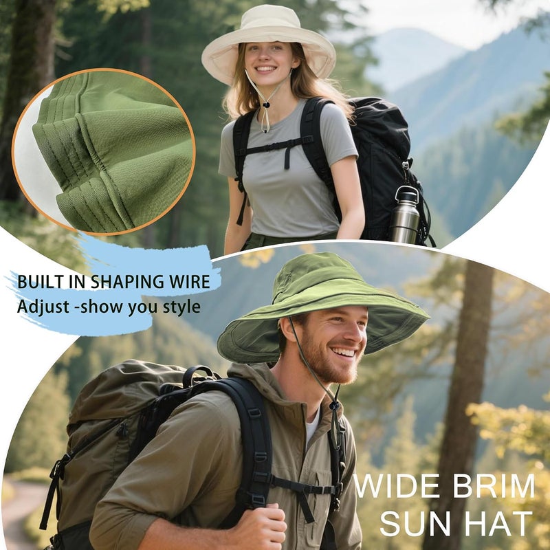 vidsel Sun Hats for Women Wide Brim Beach Gardening Fishing Hat Ponytail Fold-Up Summer Travel Cap Sun Protection - Image 4