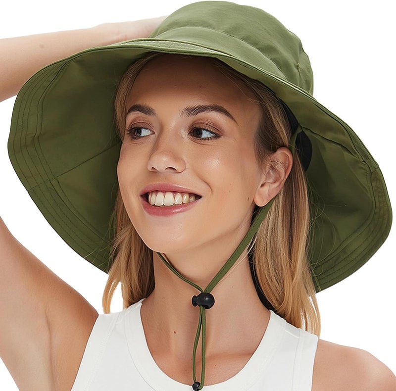 vidsel Sun Hats for Women Wide Brim Beach Gardening Fishing Hat Ponytail Fold-Up Summer Travel Cap Sun Protection - Image 1