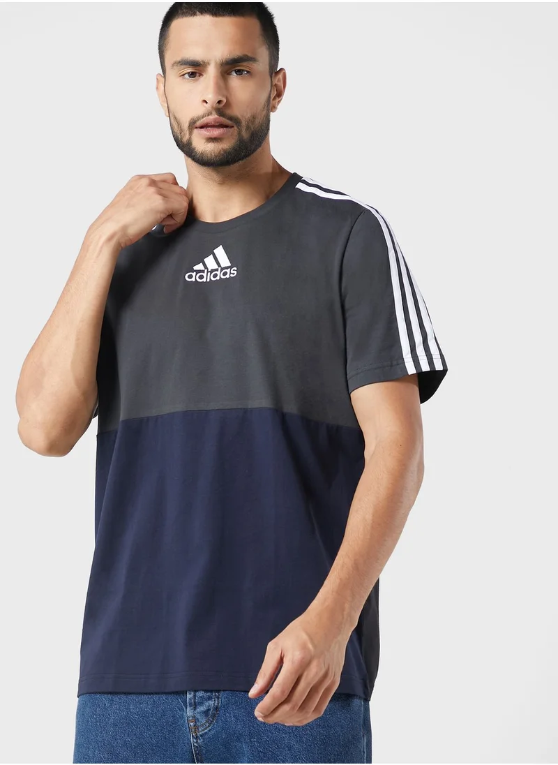Adidas Logo Color Block T-Shirt