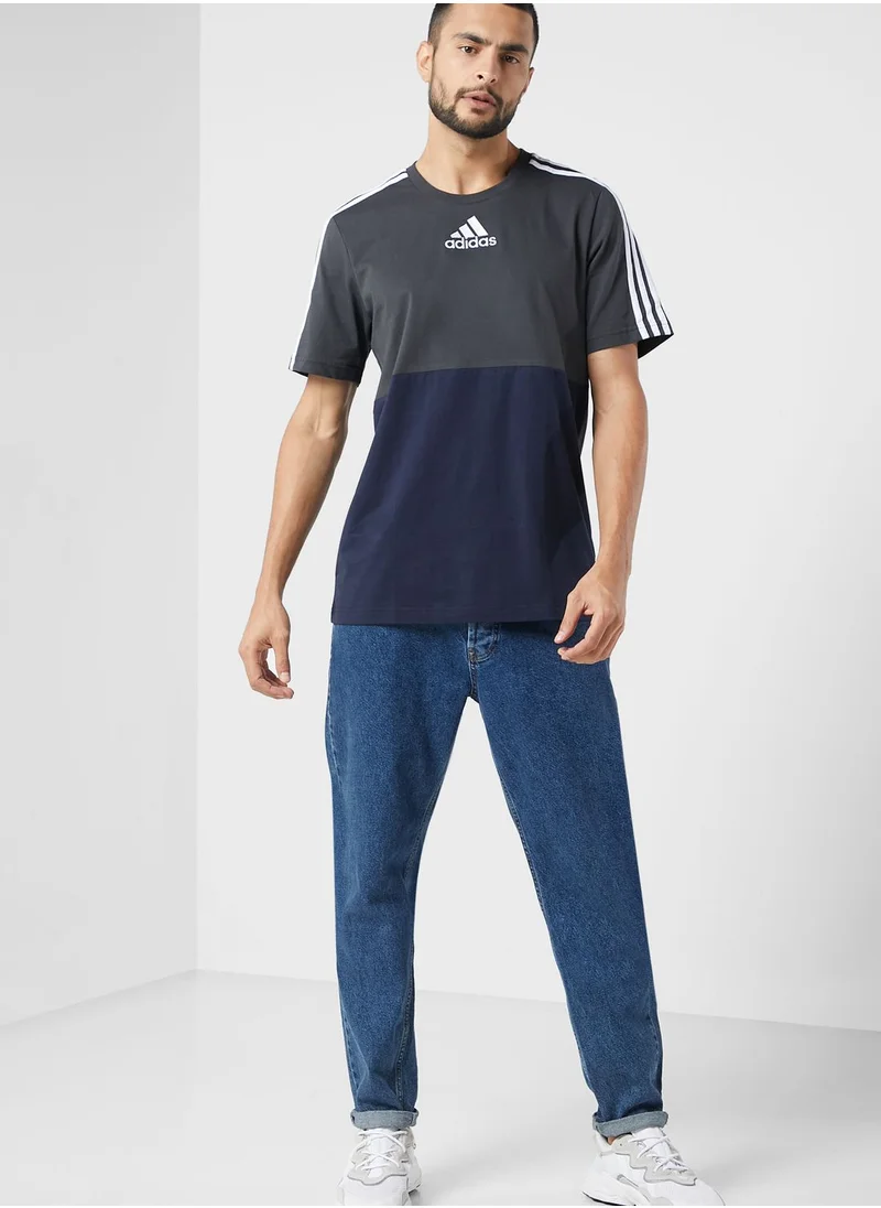 Adidas Logo Color Block T-Shirt