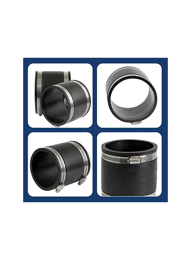 6I49 Flexible Pvc Coupling With Stainless Steel Clamps 4 Inch Black