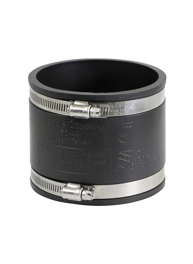 6I49 Flexible Pvc Coupling With Stainless Steel Clamps 4 Inch Black