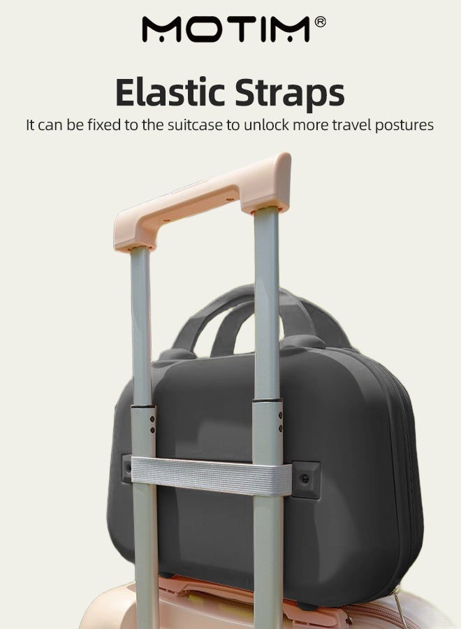 موتيم 14 بوصة بلون الصلبة حقيبة تخزين محمولة للسفر مقاومة للماء قذيفة صلبة ABS PC حقيبة محمولة مع حزام مطاطي وسحاب للتعليق على الأمتعة المحمولة لتحرير الأيدي - Image 2
