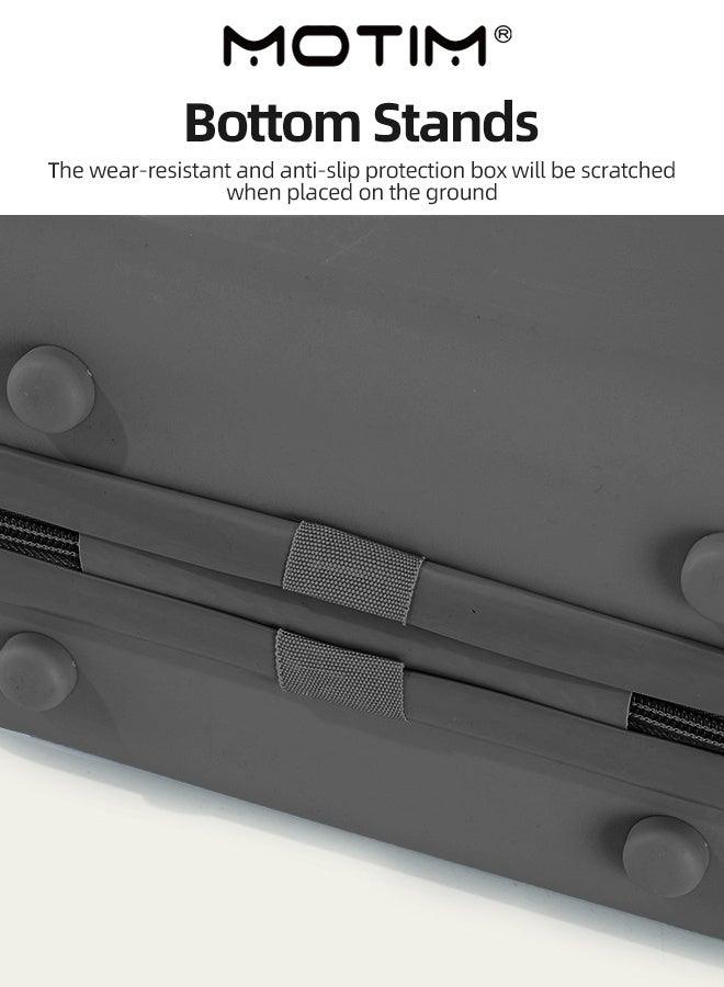 موتيم 14 بوصة بلون الصلبة حقيبة تخزين محمولة للسفر مقاومة للماء قذيفة صلبة ABS PC حقيبة محمولة مع حزام مطاطي وسحاب للتعليق على الأمتعة المحمولة لتحرير الأيدي - Image 5