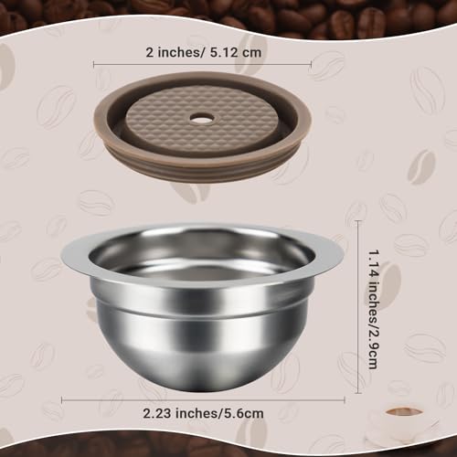 Feilifan Reusable Capsules Compatible with Nespresso Vertuo Plus/Vertuo Next/Vertuo POP, Stainless Steel Refillable Pods 150 ml/ 5.1 oz - Image 2