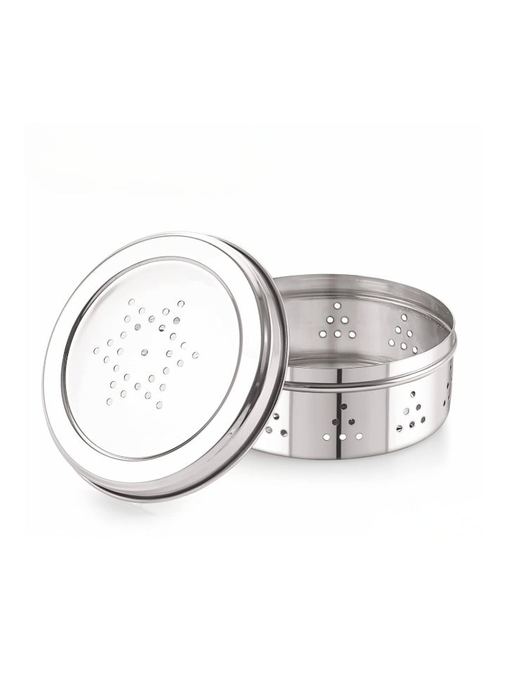 Ayda Multi-Purpose Stainless Steel Storage Container Coriander Dabba Canisters with Air Ventilation 12 cm - Image 4