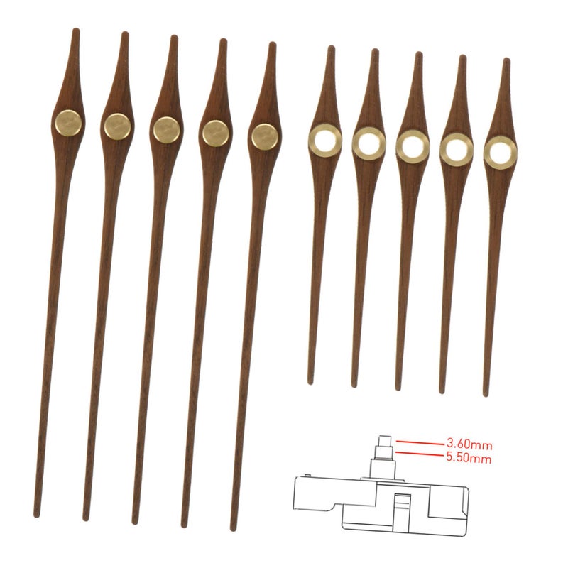 Durable Wooden Clock Hands Set of 5 for DIY Wall Clock Craft Decorations - Image 2