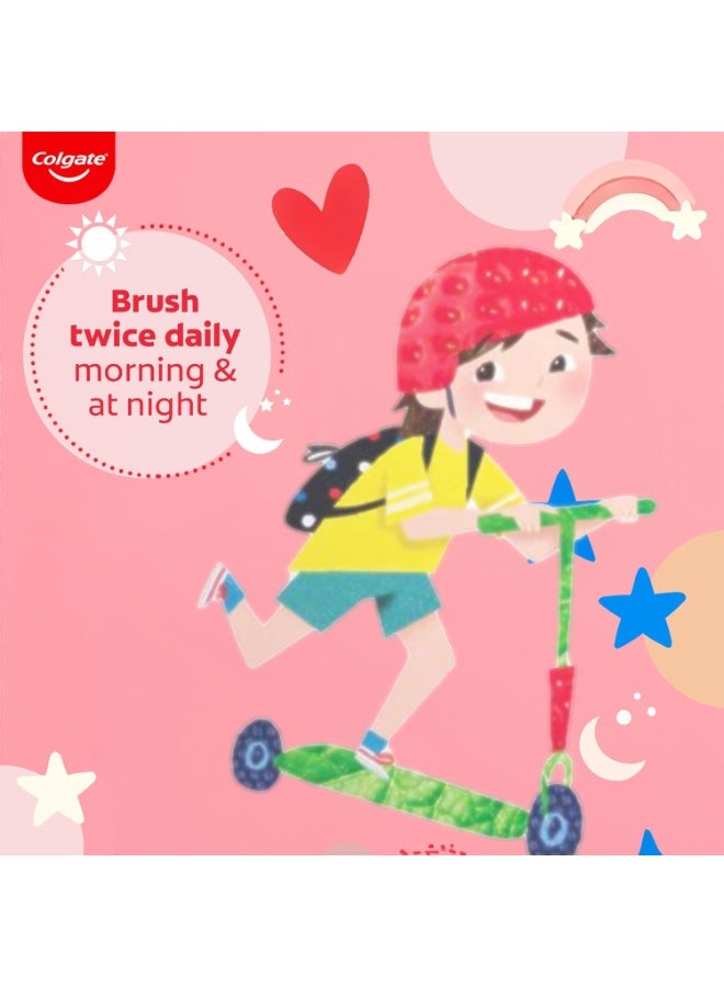 كولجيت معجون أسنان كولجيت للأطفال (3-5 سنوات)، بنكهة الفراولة الطبيعية، معجون أسنان يحمي من التسوس، خالي من النكهات الاصطناعية والمواد الحافظة والمحليات والألوان - أنبوب 80 جرام - Image 5