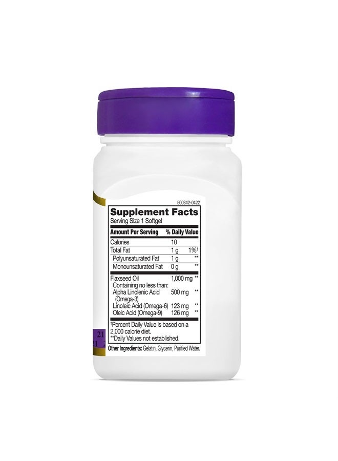 21st Century Flaxseed Oil 1000 mg Softgels, 60 Count (22407) - Image 3