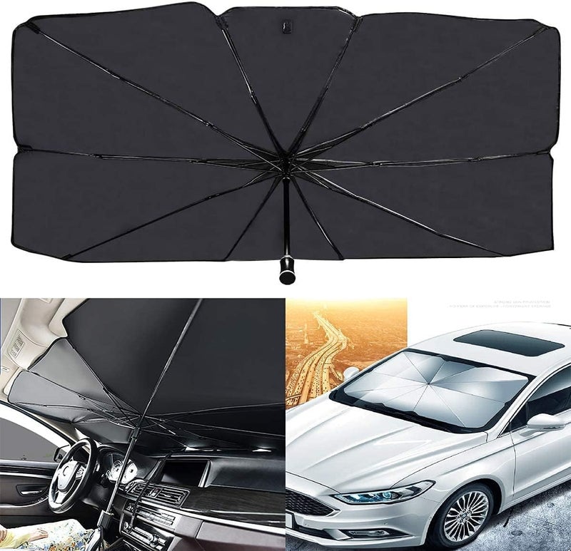NC Car Windshield Sun Shade Foldable car Sun Umbrella,Blocks UV Rays Sun Visor for car(48 25.6 inches (122 * 65 cm)) Fit Most Vehicle - Image 3