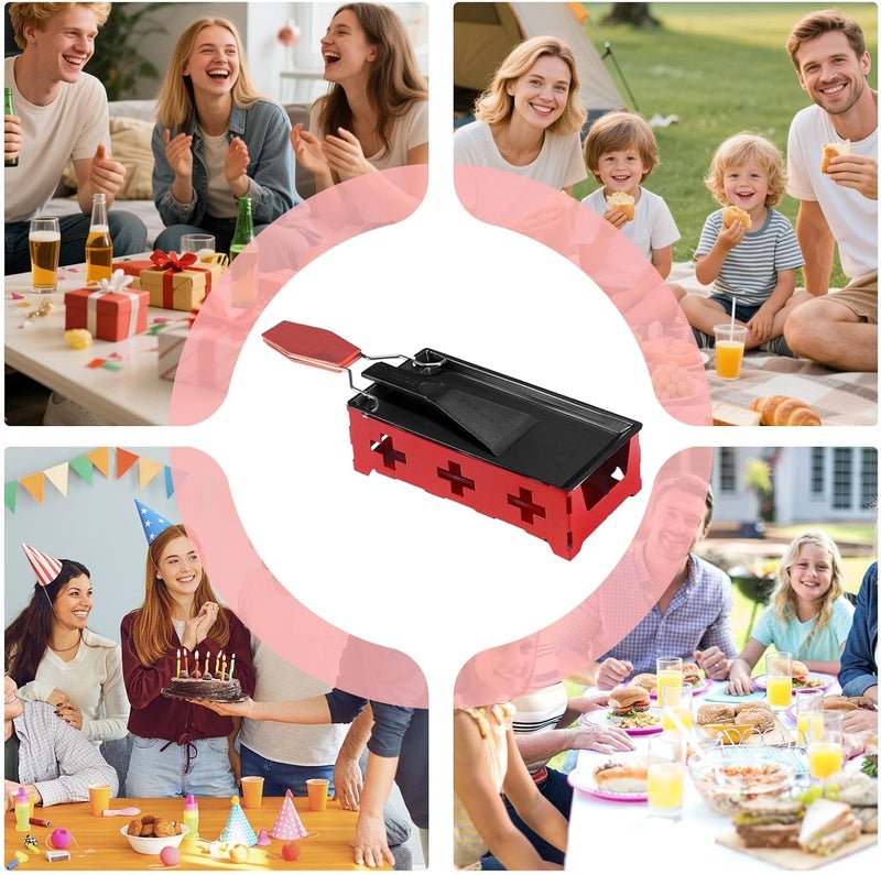 Mini Grill Cheese Raclette | Kitchen Grilling Tool,Candlelight Cheese Melter Pan | for Barbecue Home Kitchen Dorm Party Yard Backyard Camping Picnic Patio - Image 4