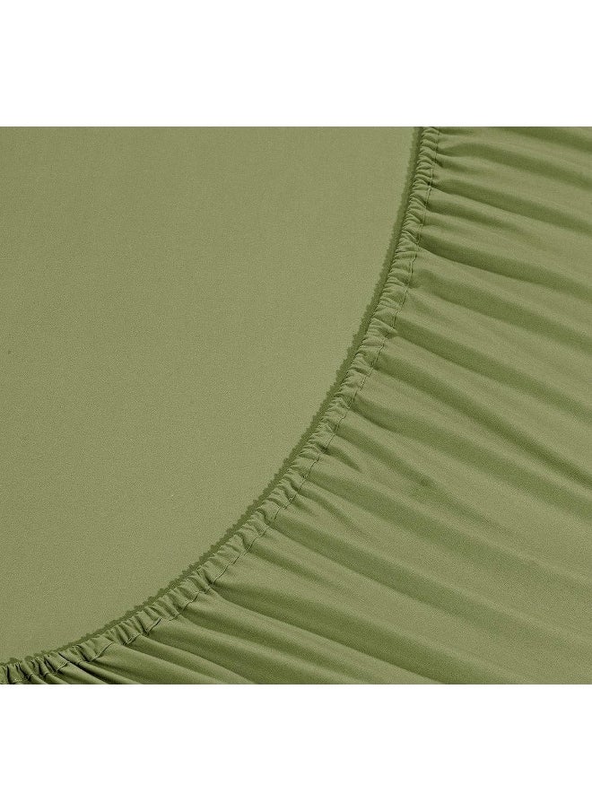 MattRest MattRest Luxury Silky-Soft 1800 Series Premium Collection - Wrinkle-Free 4-Piece Bed Sheet Set, Deep Pocket up to 16 inch, Full Sage/Green  - Image 3