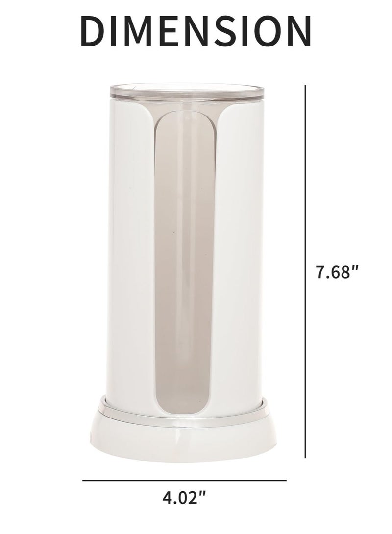 Excefore Plastic Portable Scrunchie Holder, Double Barrel Design Hair Tie Accessories Stand, Clear Scrunchie Holder Stand, Hair Ties Display Organizer, for Women Teen Girls (White) - Image 2