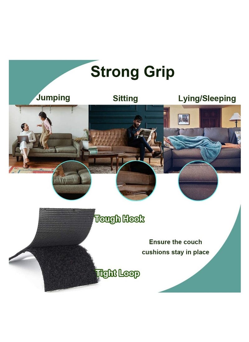 SYOSI - Couch Cushion Non Slip Pads to Keep Cushions from Sliding Hook and Loop Tape with Adhesive for Smooth Surfaces 2m Long 11cm Wide - Image 1