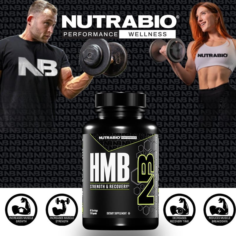 NutraBio HMB Supplement Amino Acid Hmb HMB Supplements for Men HMB 1000mg 120 Capsules - Image 4