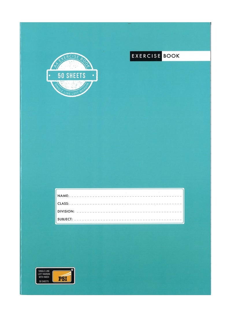 Psi - 3-Piece A4 Size Single Lined Notebook With Left Margin 50 Sheets - Image 1
