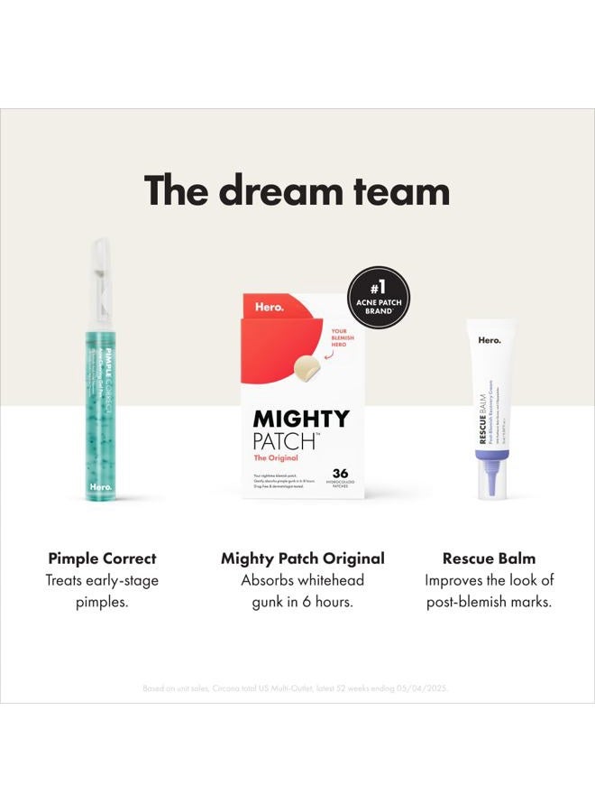 Mighty Patch Original Patch from Hero Cosmetics - #1 Hydrocolloid Acne Pimple Patches for Face, Shrinking Zits & Whiteheads in 1 Use, Nighttime Spot Pimple Stickers for Face, 75 Count - Image 5