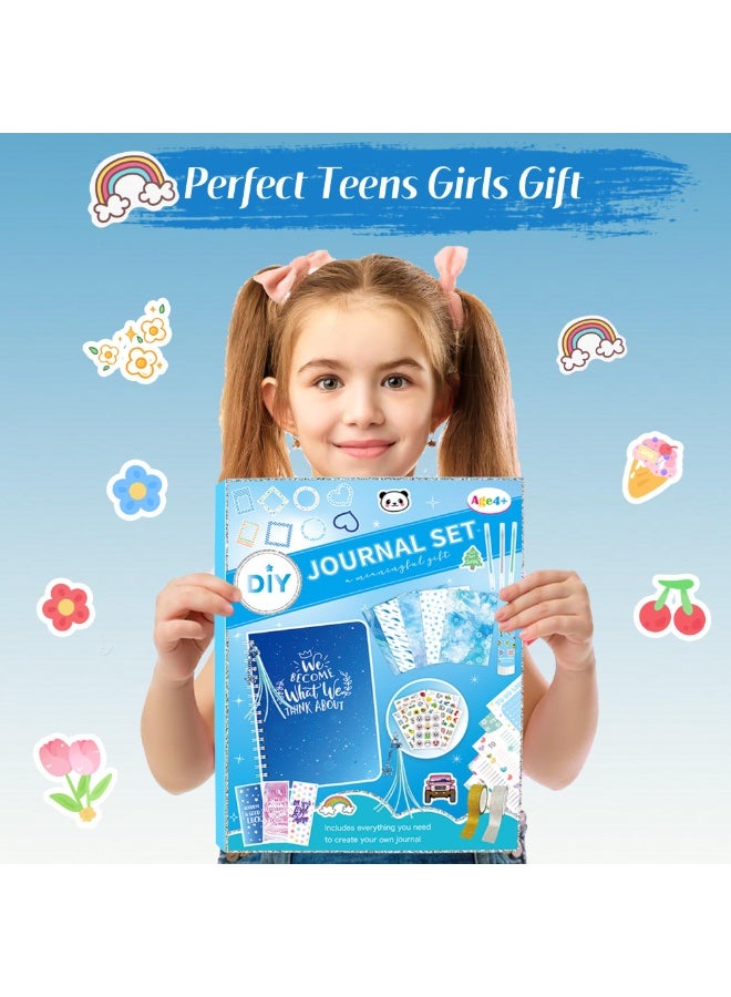 دايتويز مجموعة دفاتر يومية للبنات: مجموعة دفاتر يومية للبنات، مجموعة قرطاسية، مجموعة لوازم دفاتر يومية ودفاتر قصاصات، مجموعة أدوات فنية لتدوين اليوميات، هدايا مثالية للفتيات والأولاد بعمر 8 و9 و10 و11 و12 و13 و14 عامًا. - Image 2