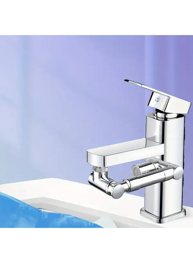 Retractable Faucet Extender With Robotic Arm 1440 Rotation Crystal Silver 2 Spray Modes - Image 3